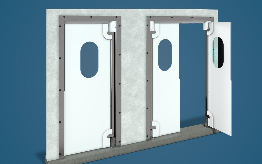 Пластиковые маятниковые двери МД (Пст-Vcam)