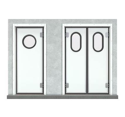 Маятниковые двери с фиксацией 90 градусов